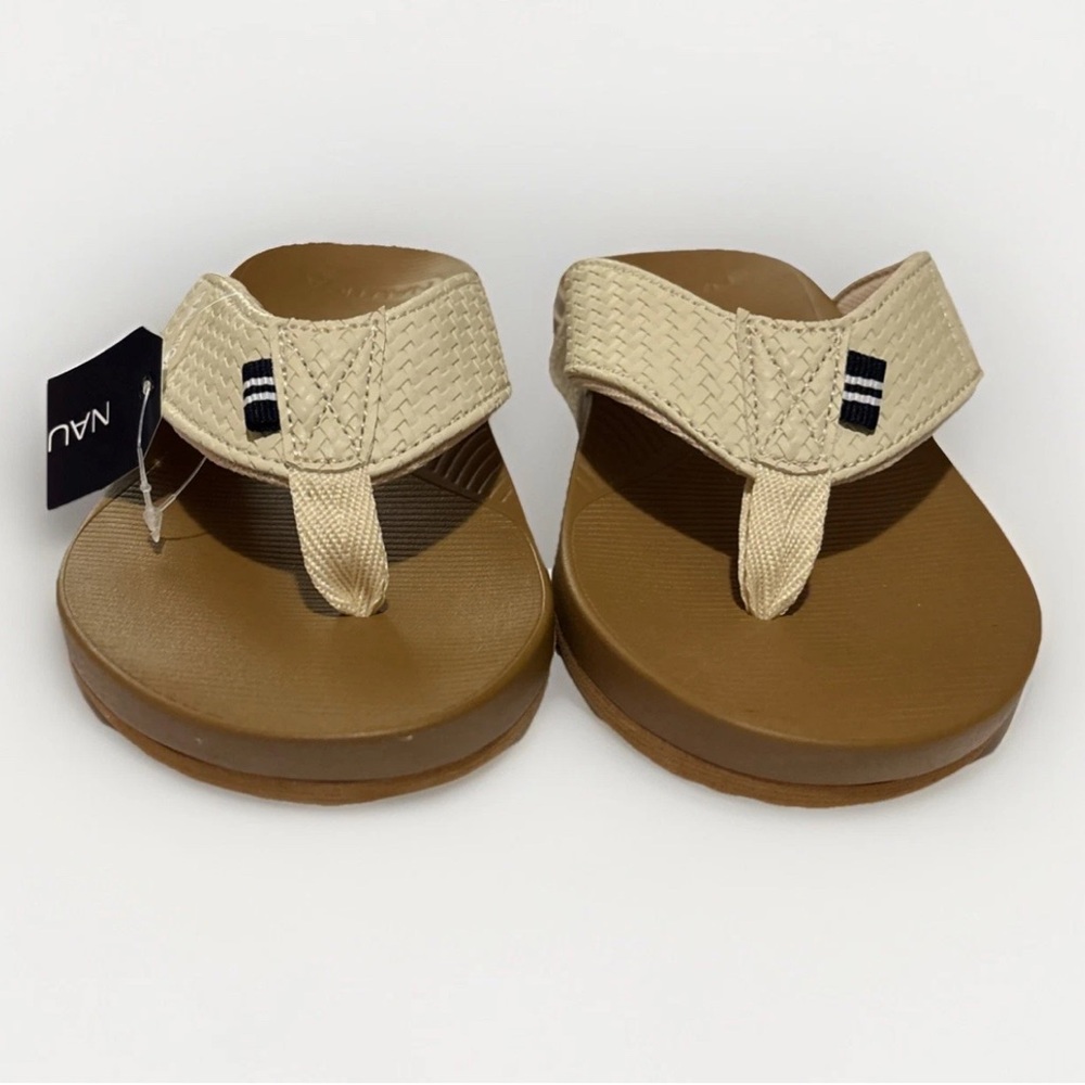 NWT Nautica Women’s‎ Thong Sandals Size 6 Cream Woven Flip-Flop Cushioned Relief - Picture 2 of 6